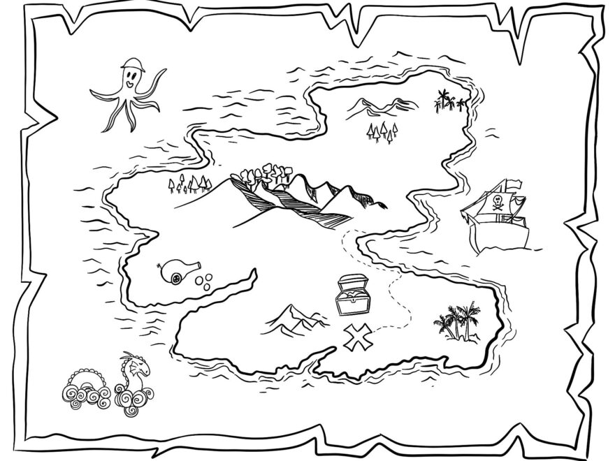Pirate Map Template 10 Free PDF Printables Printablee