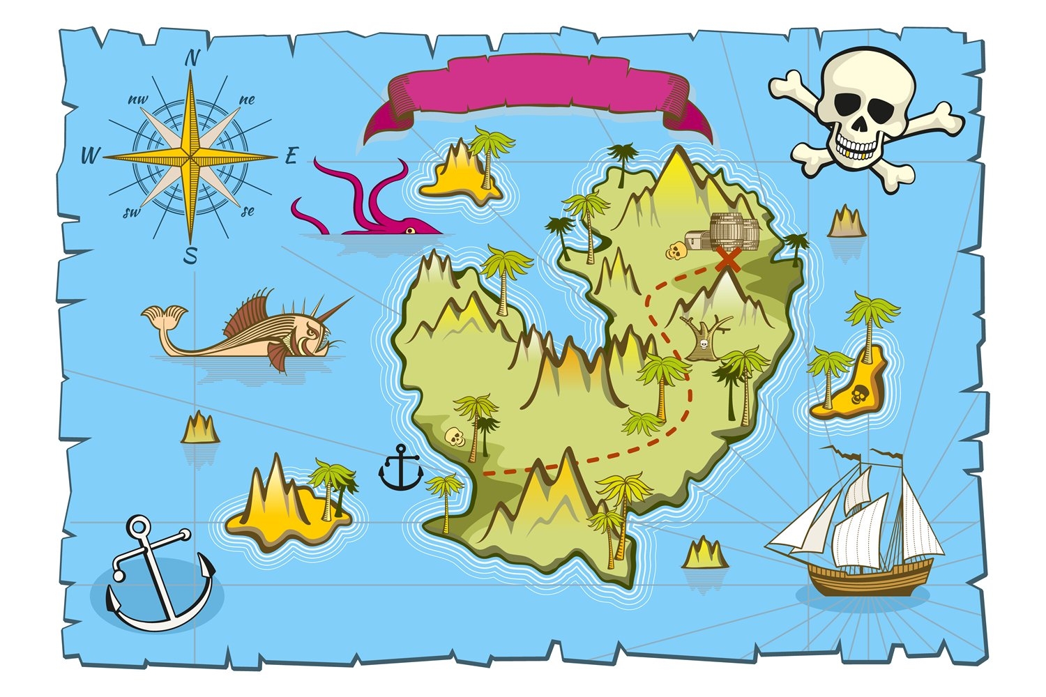 Printable Pirate Treasure Map Template