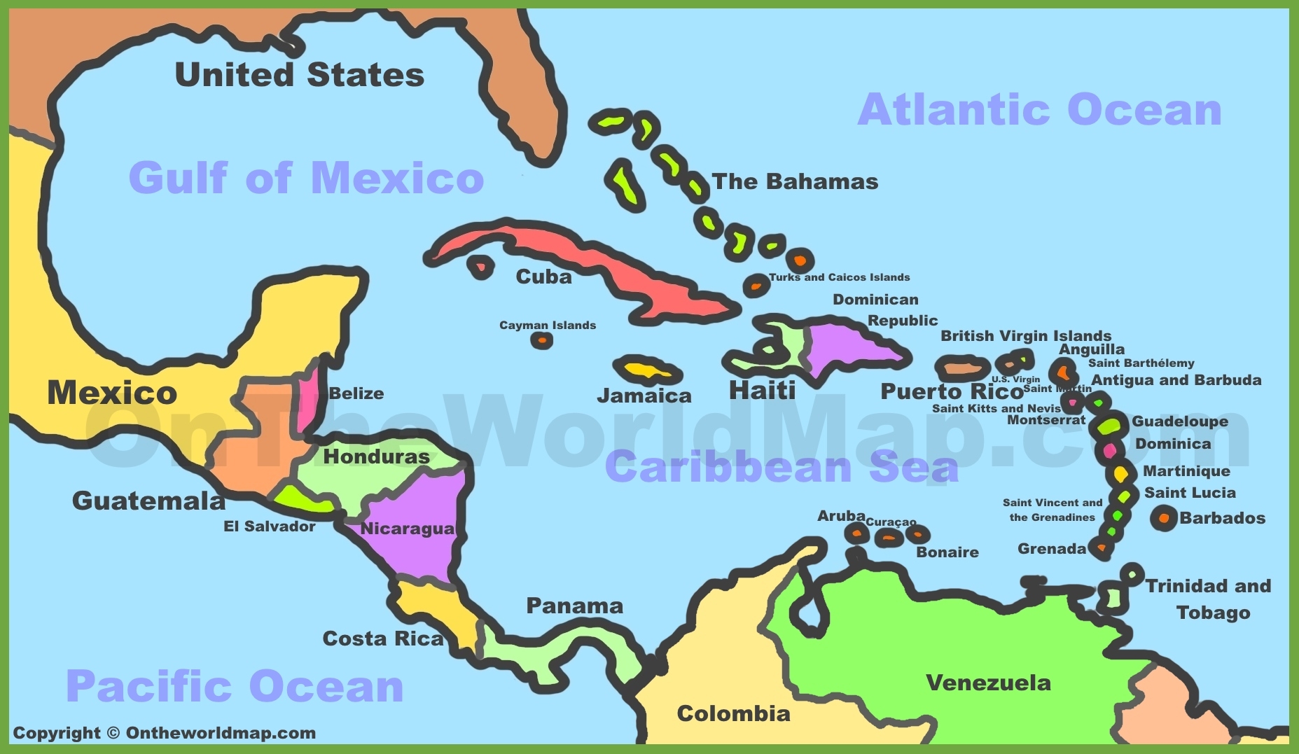 Political Map Of Caribbean Ontheworldmap