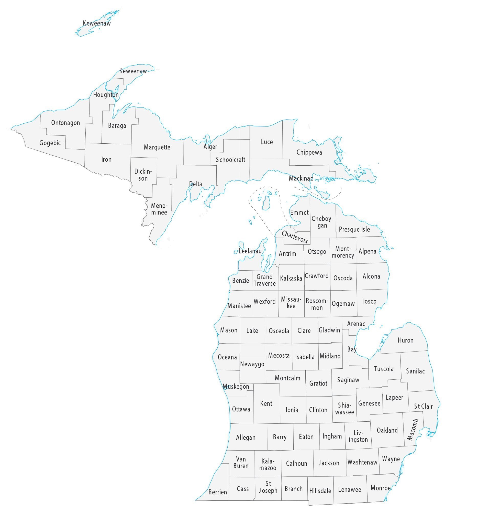 Michigan Sub City Maps Printable