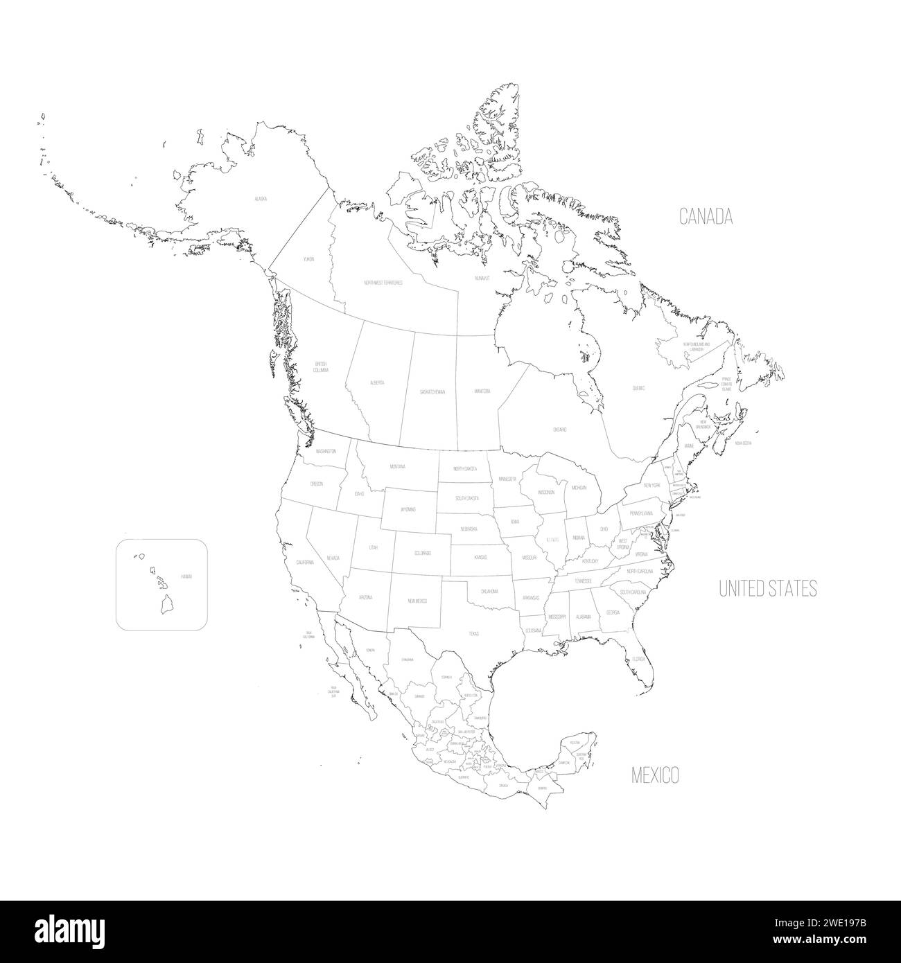 Blank North America Map Printable