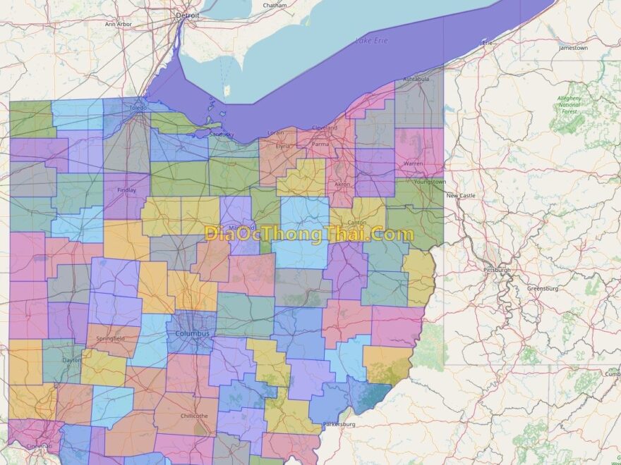 Political Map Of Ohio State Printable Collection Thong Thai Real