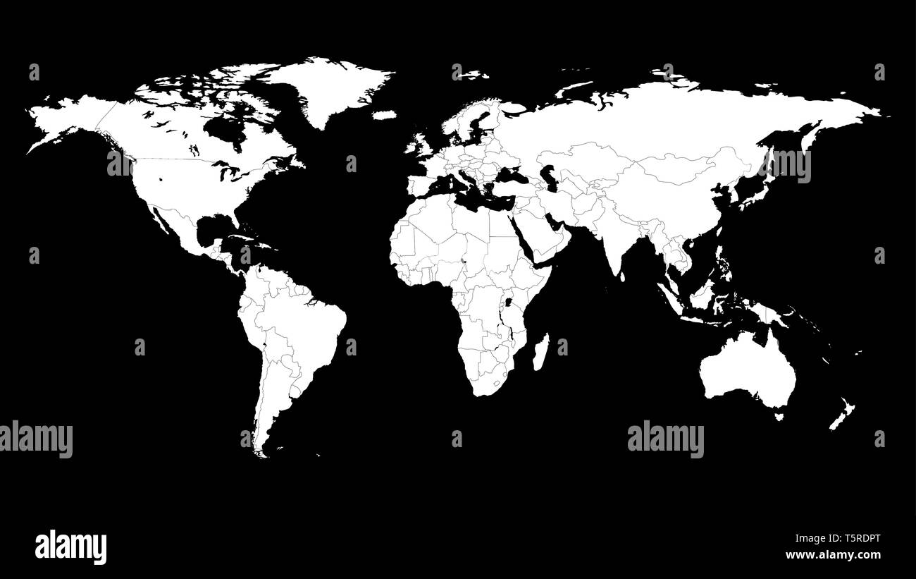 Political Map Of The World Template Woldmap Background With Editable Countries Borders Stock Vector Image Art Alamy