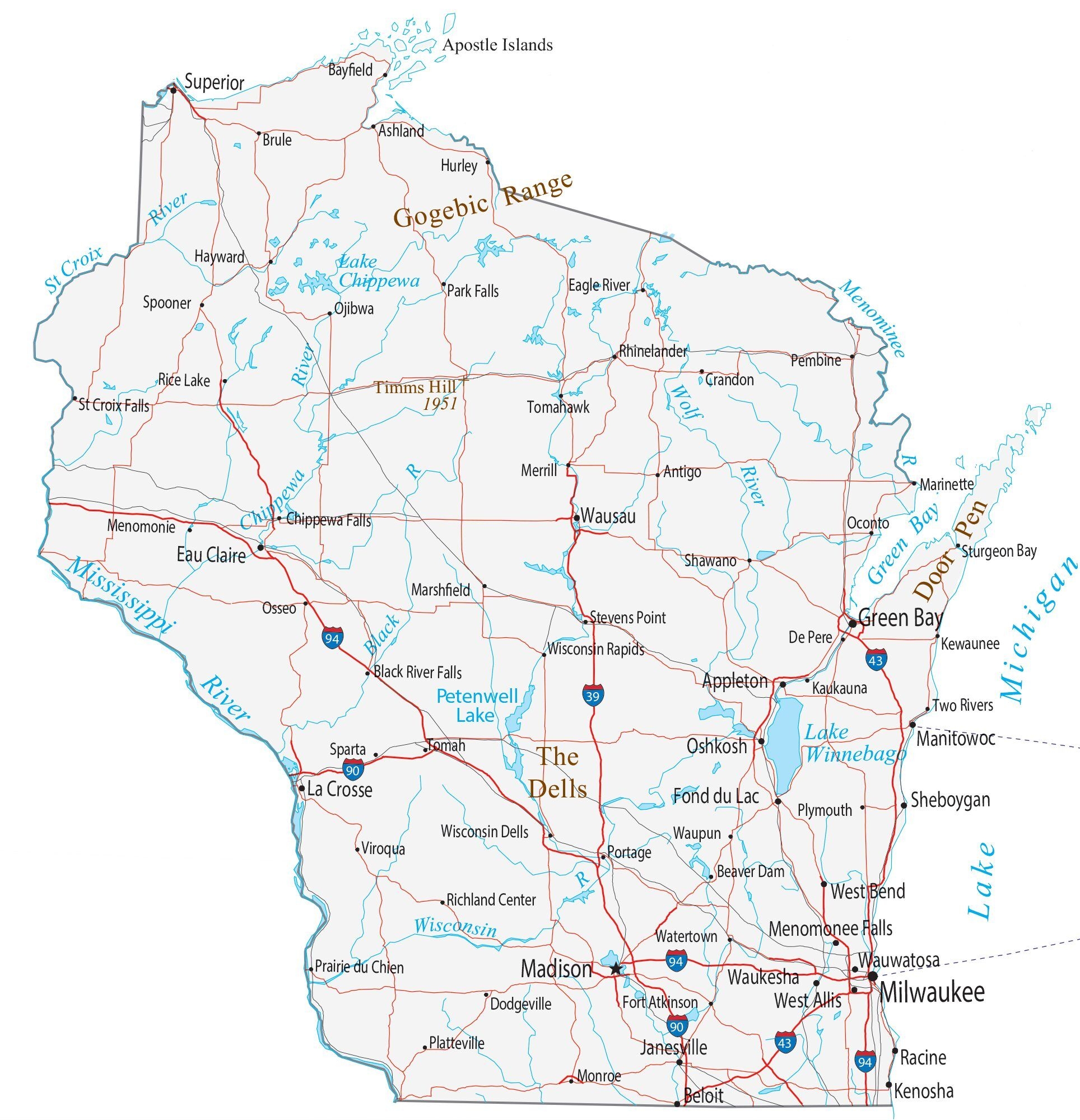 Printable Southwestern Wisconsin Map