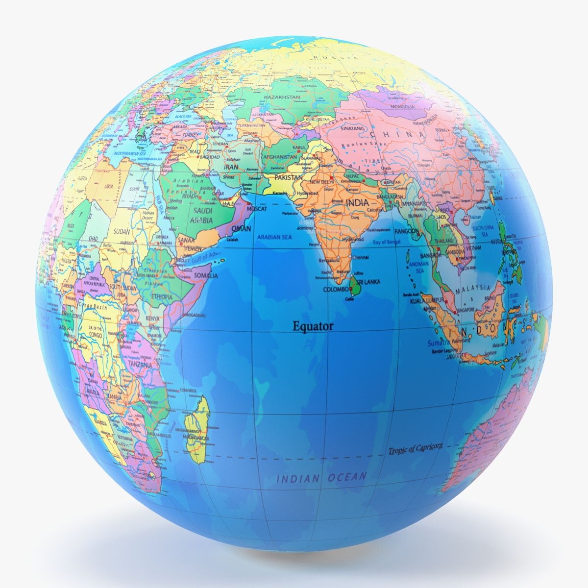 Printable World Globe Map