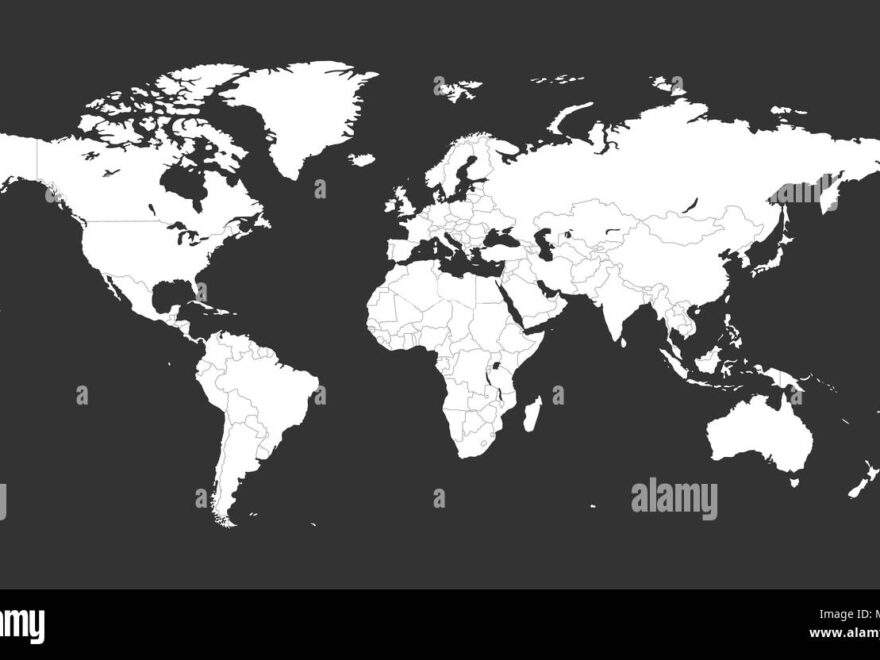 Political World Map Black And White Stock Photos Images Alamy