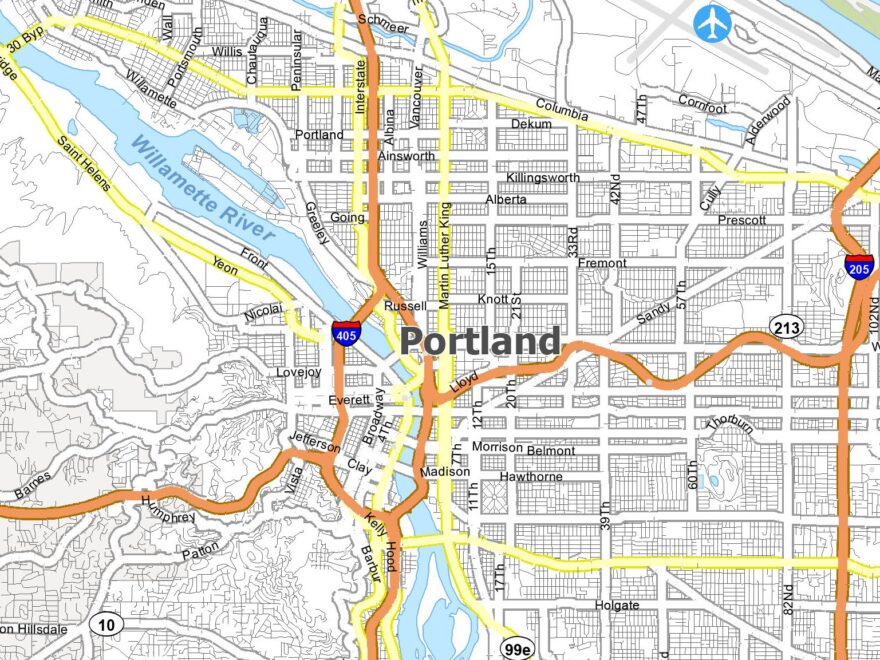 Portland Oregon Map GIS Geography