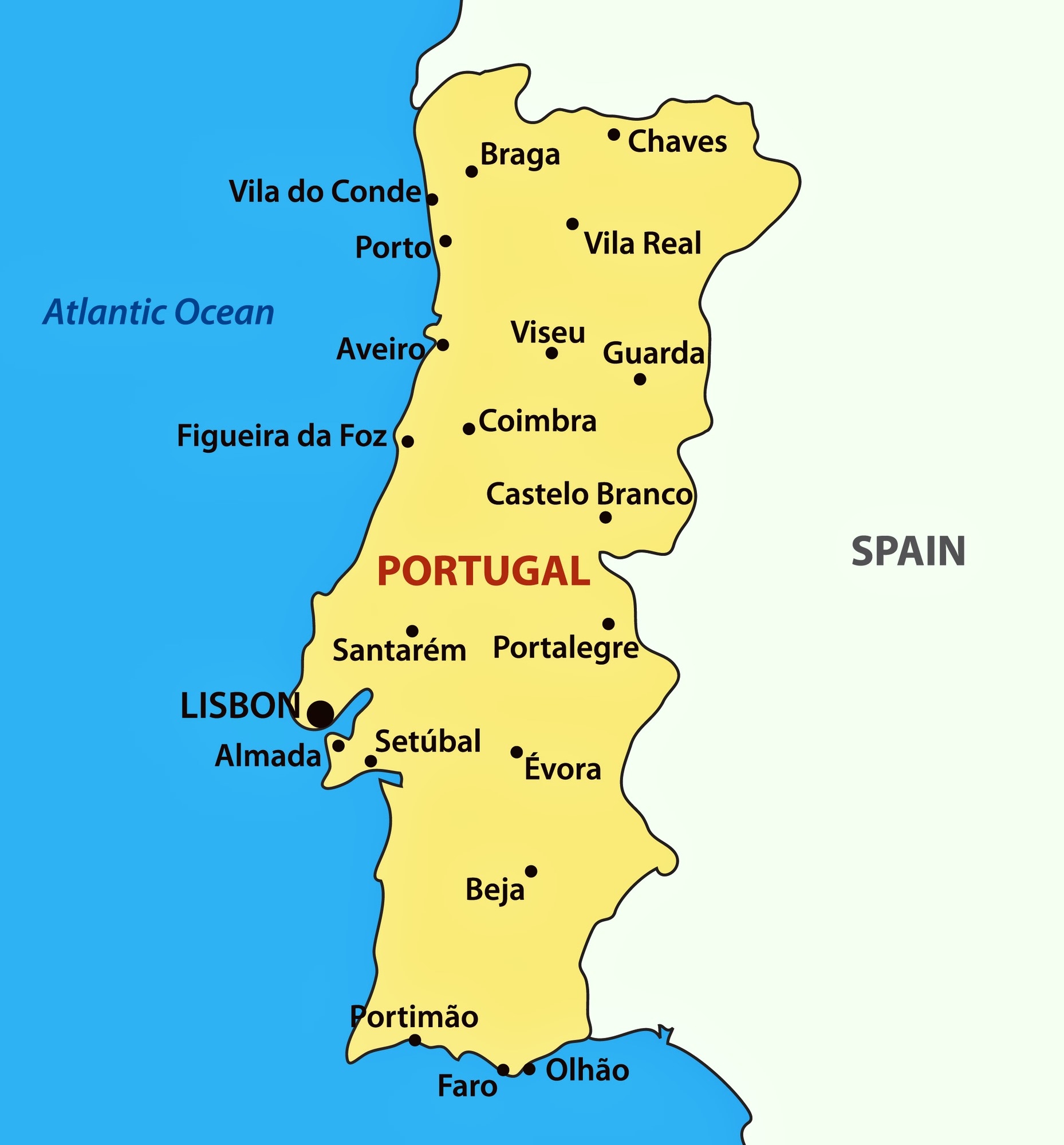 Portugal Map Free Printable