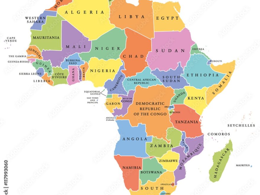Poster Africa Single States Political Map Wall Art UkPosters