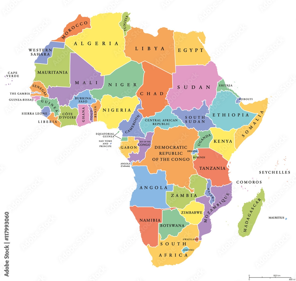 Poster Africa Single States Political Map Wall Art UkPosters