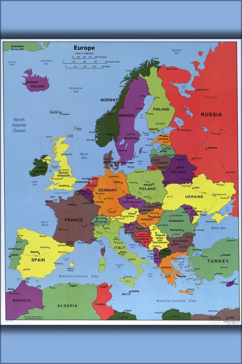 Poster Many Sizes Cia Map Of Europe 2004 EBay