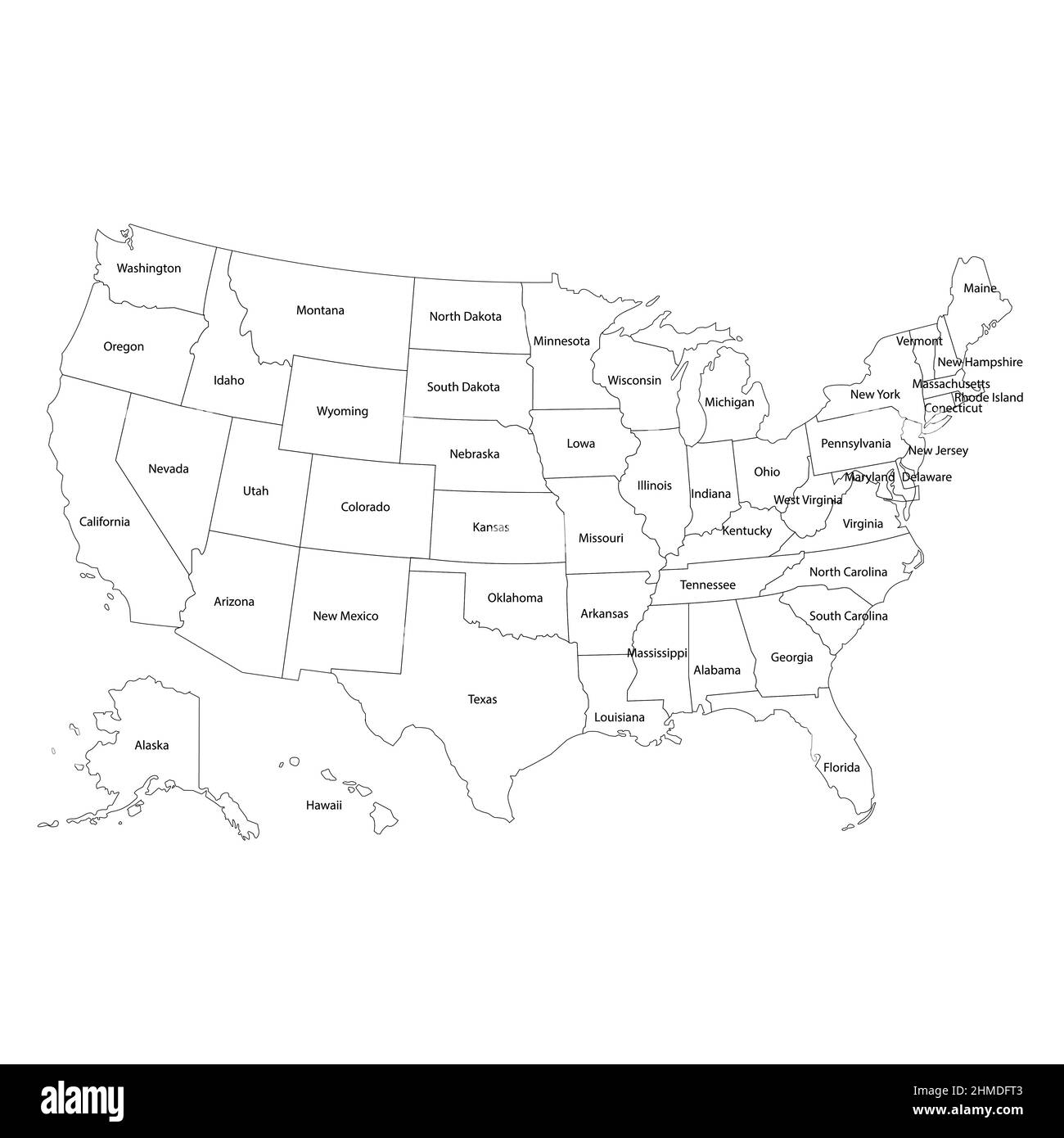 Usa Map Black And White Printable