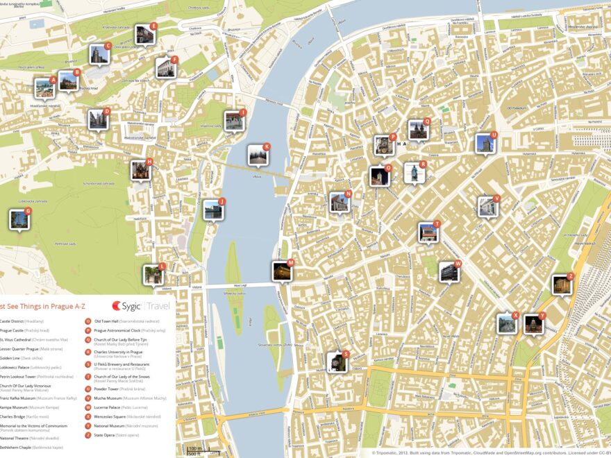 Prague Printable Tourist Map Tripomatic