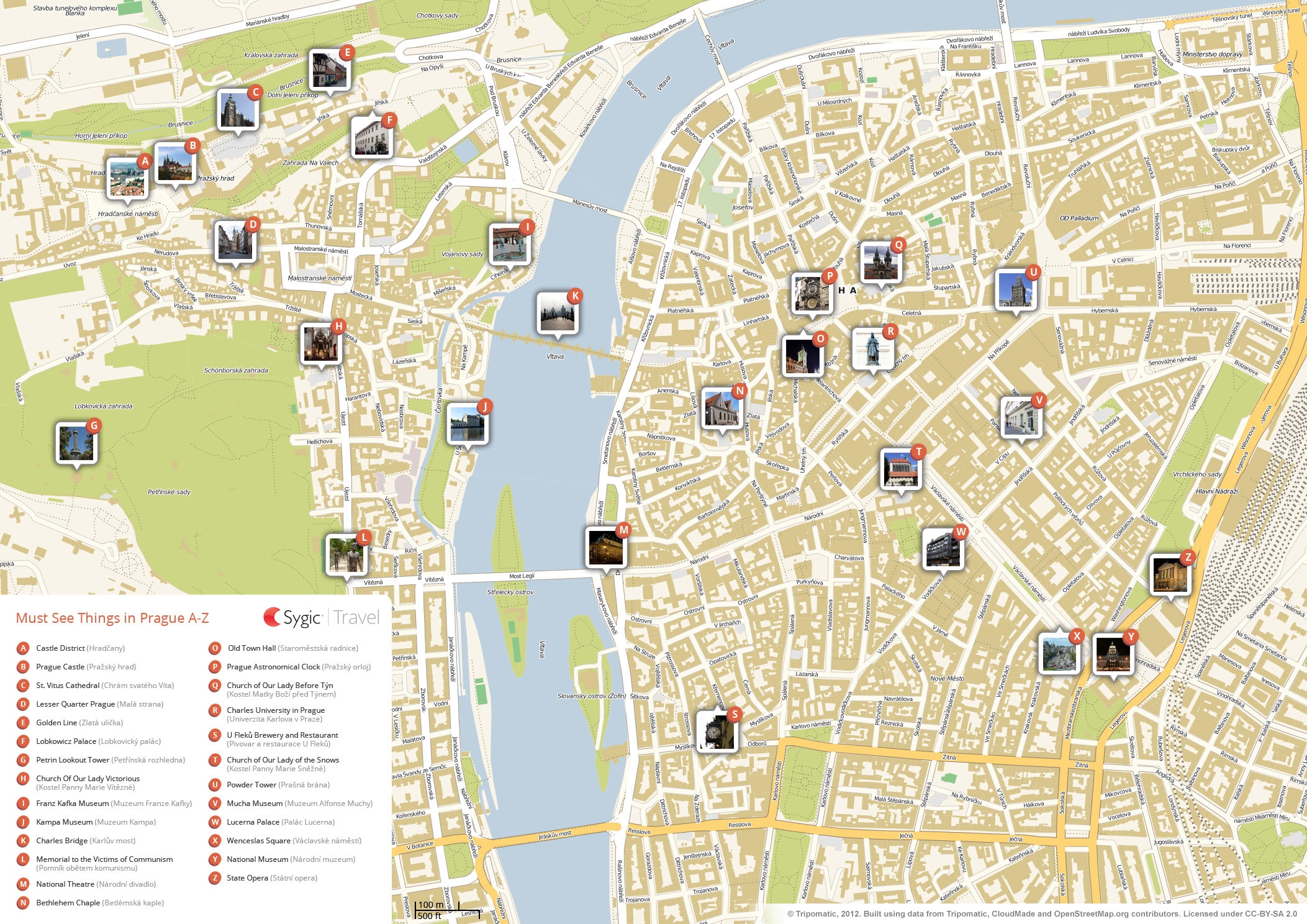 Prague Printable Tourist Map Tripomatic