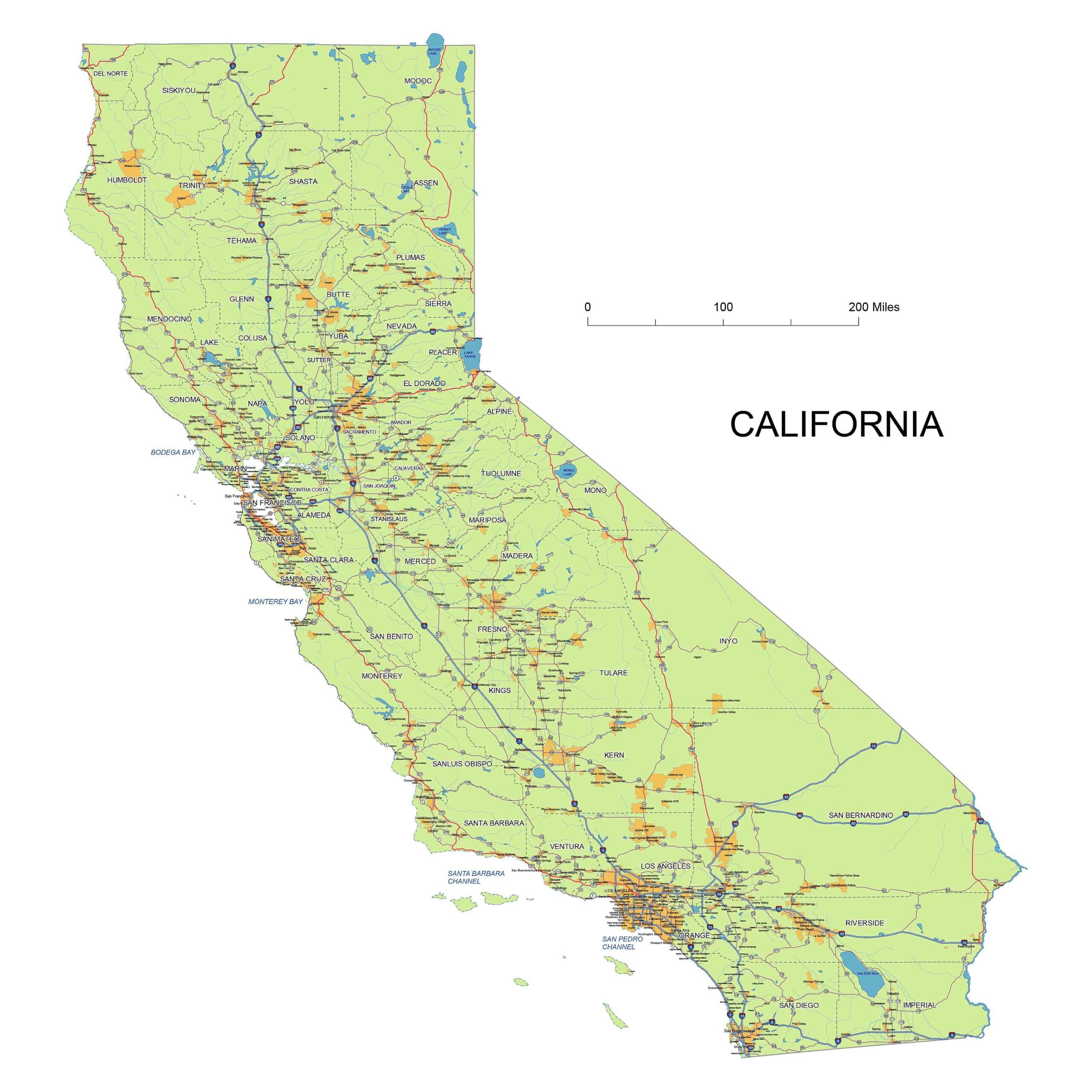 Ca Road Map Printable