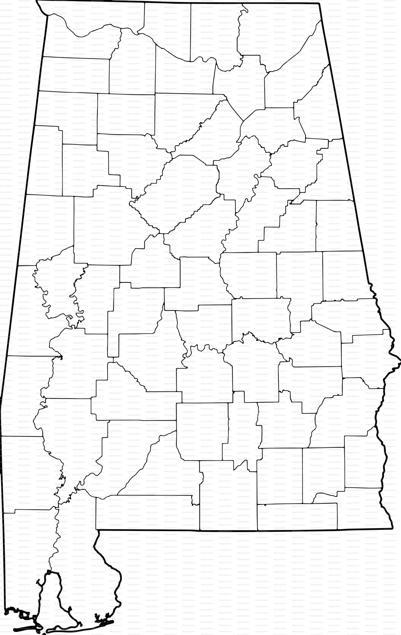 Alabama Counties Map Printable