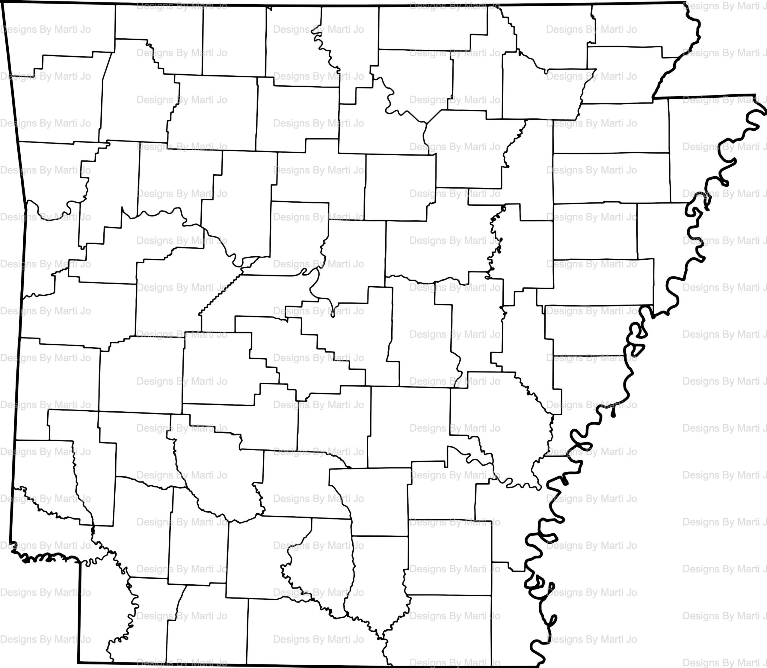 Printable Arkansas Map Printable AR County Map Digital Download PDF MAP31 Etsy