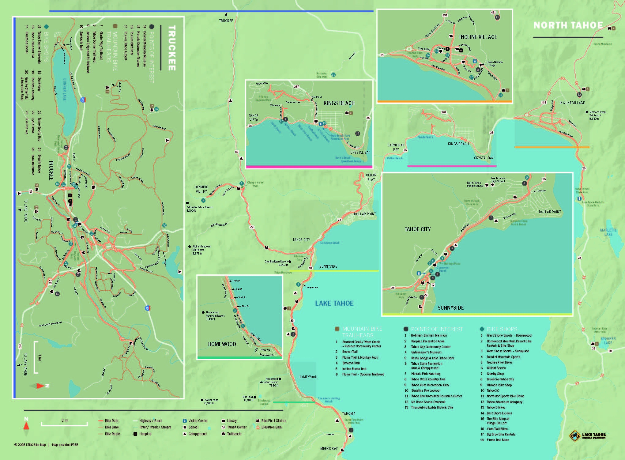 Printable Bike Map Lake Tahoe Bicycle Coalition