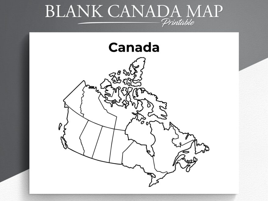 Printable Blank Canada Map Educational Map For Kids Canada Coloring Page Canada Map Coloring Canadian Map Coloring Page Etsy