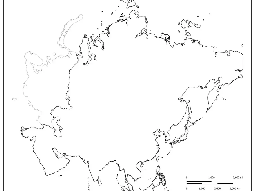 Printable Blank Map Of Asia For Free Download Image PDF