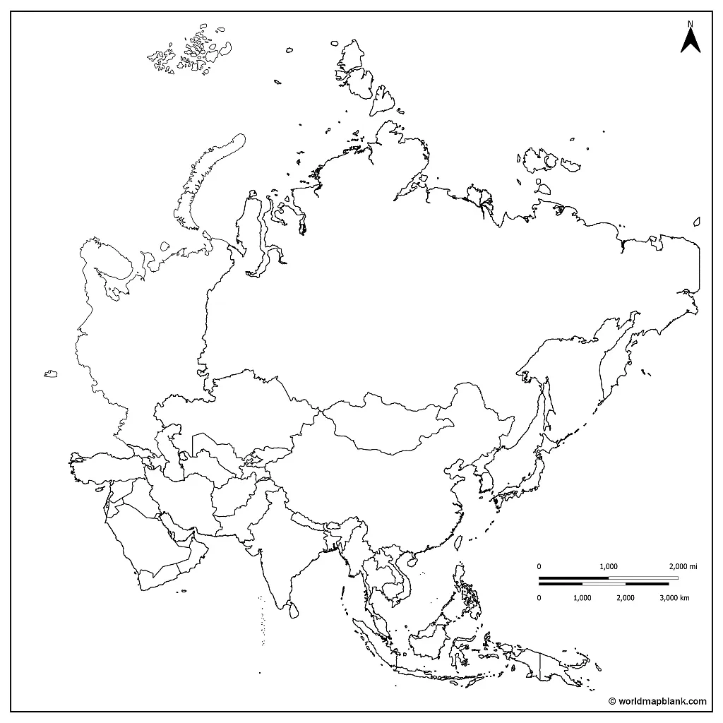 Free Printable Map Of Asia With Countries