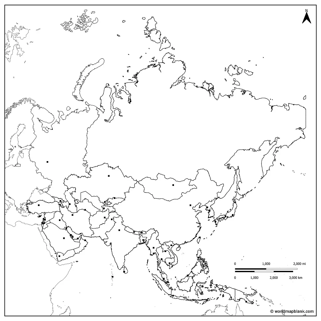 World Map With Countries Blank Printable