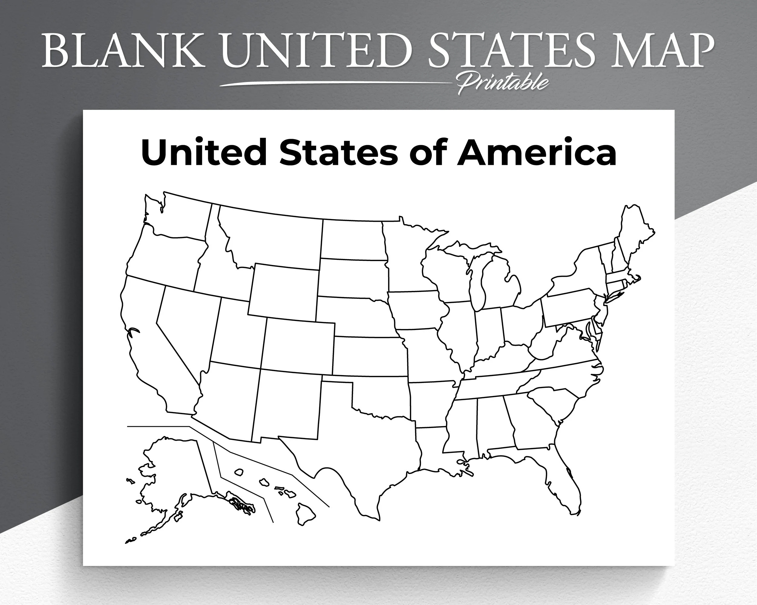 Blank America Map Printable