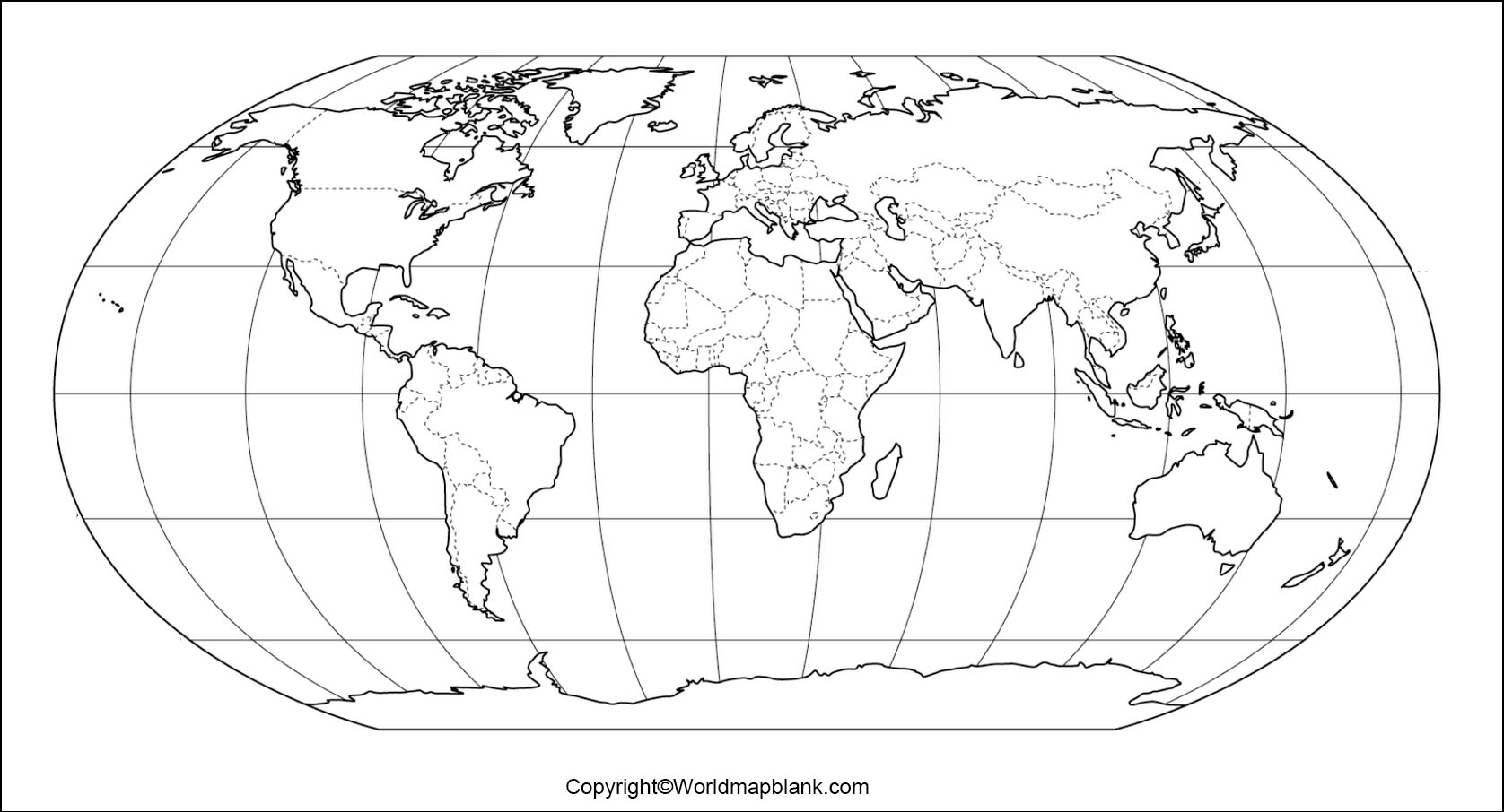 Free A4 Printable World Map
