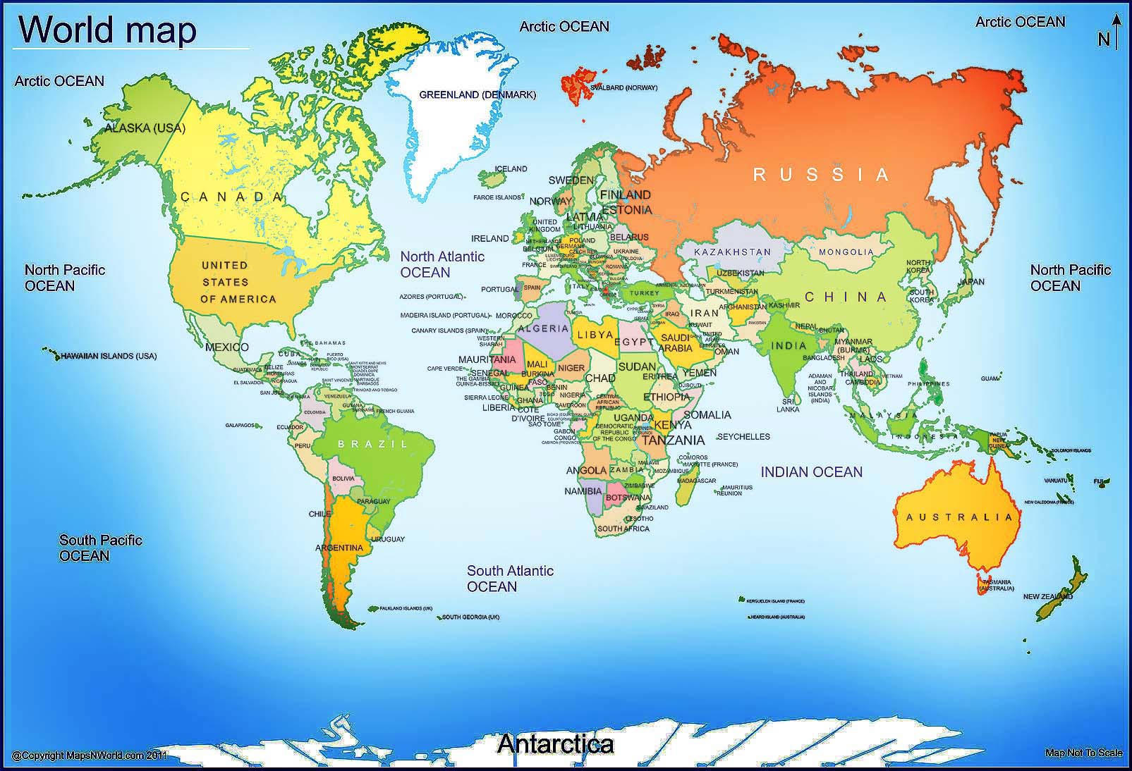 Printable Blank World Map With Countries Capitals PDF 