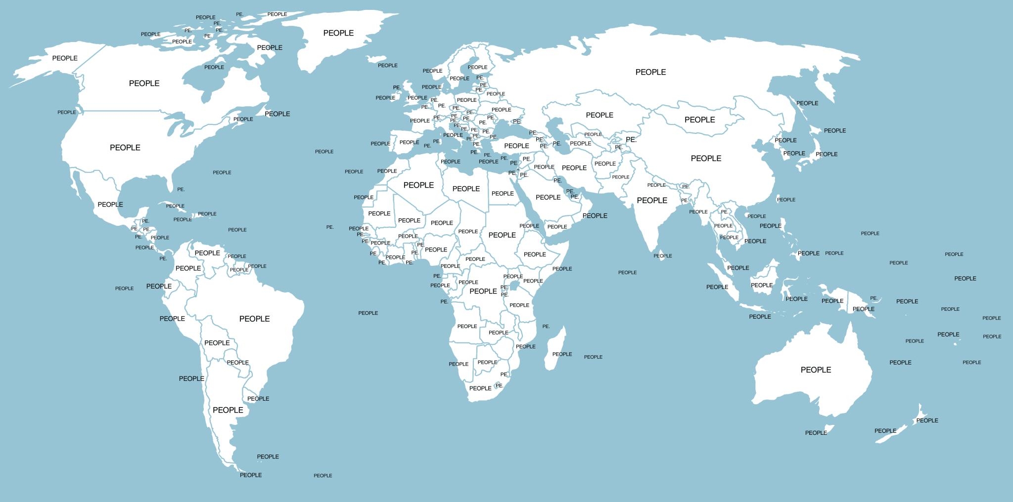 Printable Map Of The World With Countries