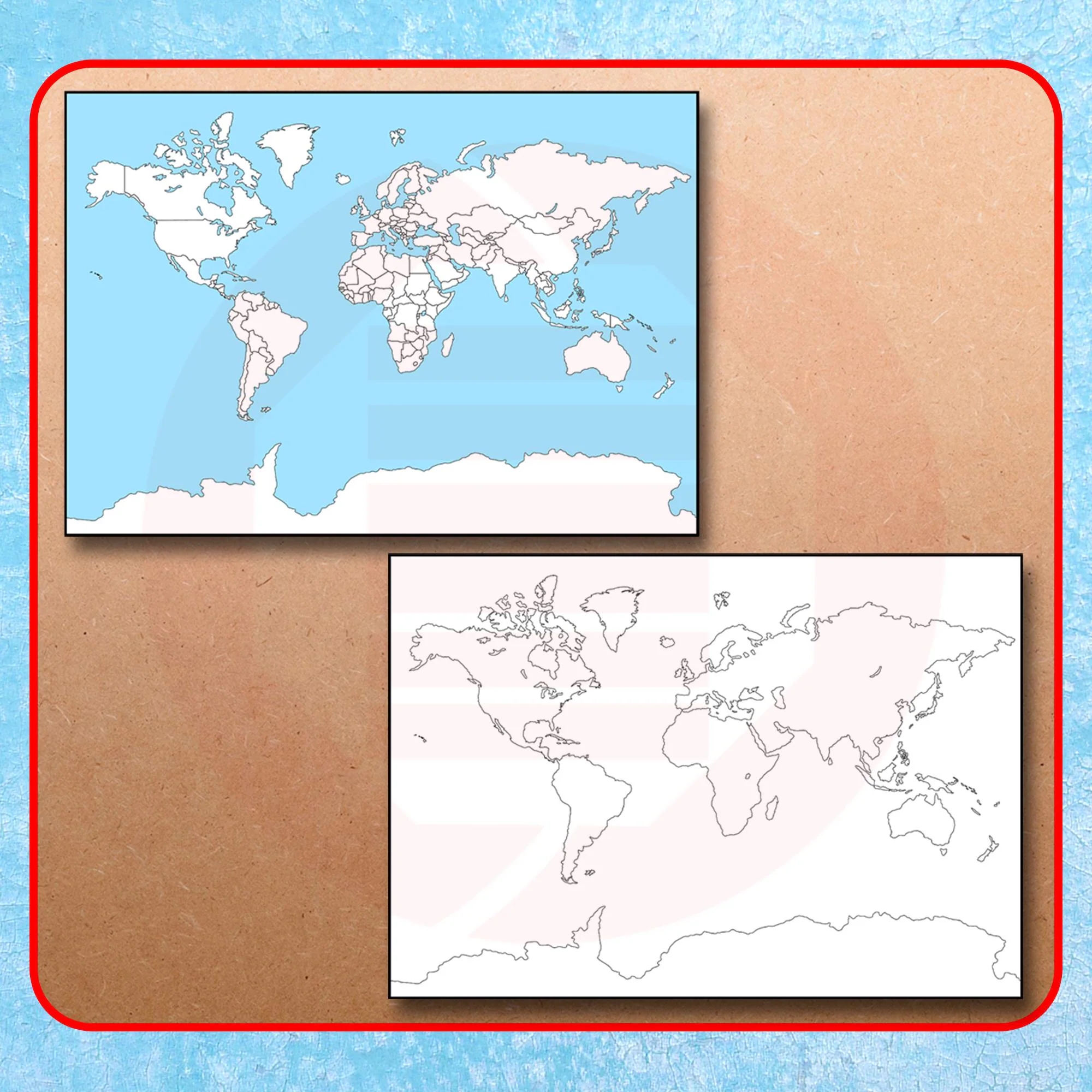 Printable Blank World Map World Political Colouring Map For School Digital Download Etsy