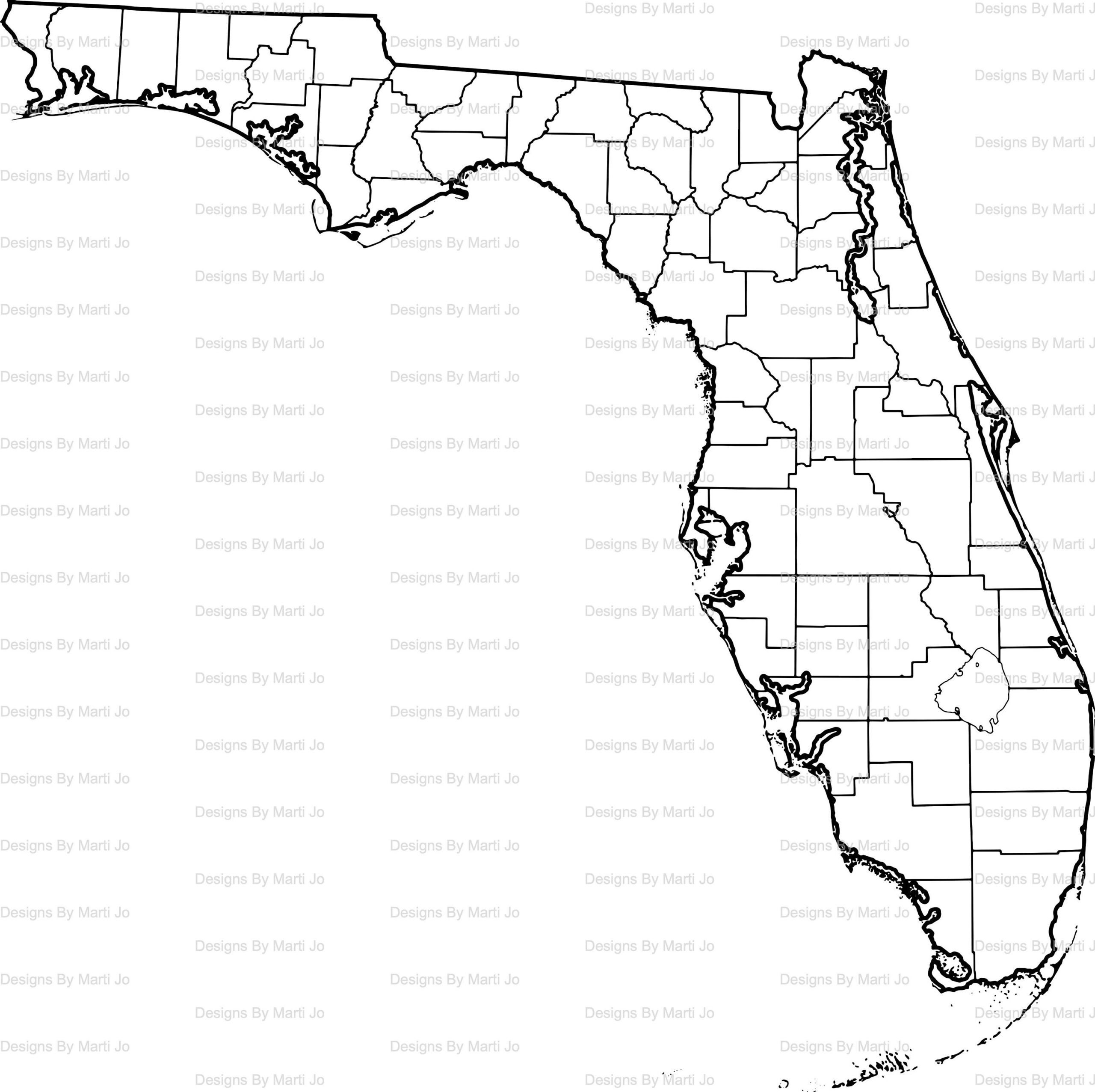 Printable Florida Map Printable FL County Map Digital Download PDF MAP13 Etsy