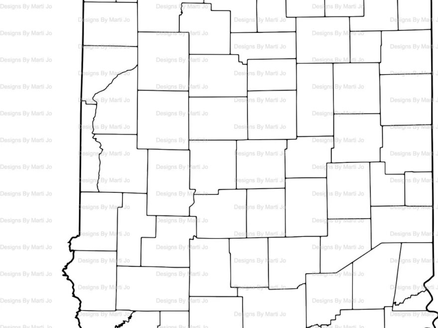 Printable Indiana Map Printable IN County Map Digital Download PDF MAP1 Etsy