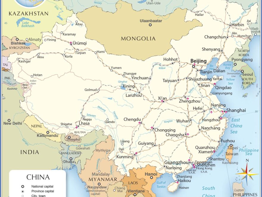 Printable Labeled Map Of China With Provinces PDF