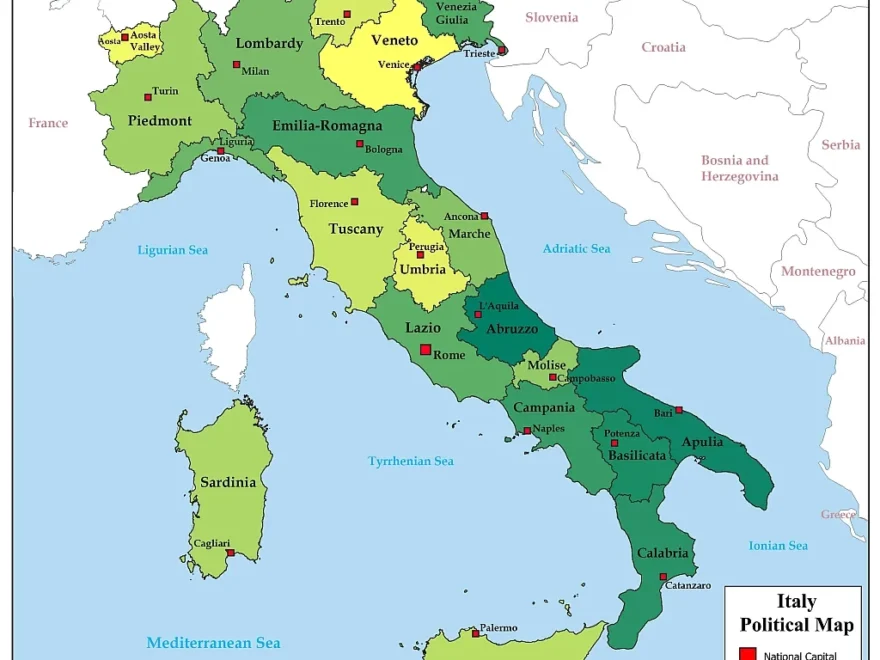 Printable Map Of Italy Regions Of Italy Map PDF