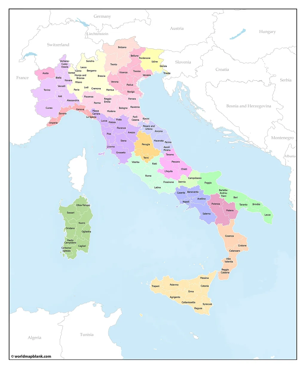 Printable Map Of Italy Regions Of Italy Map PDF 