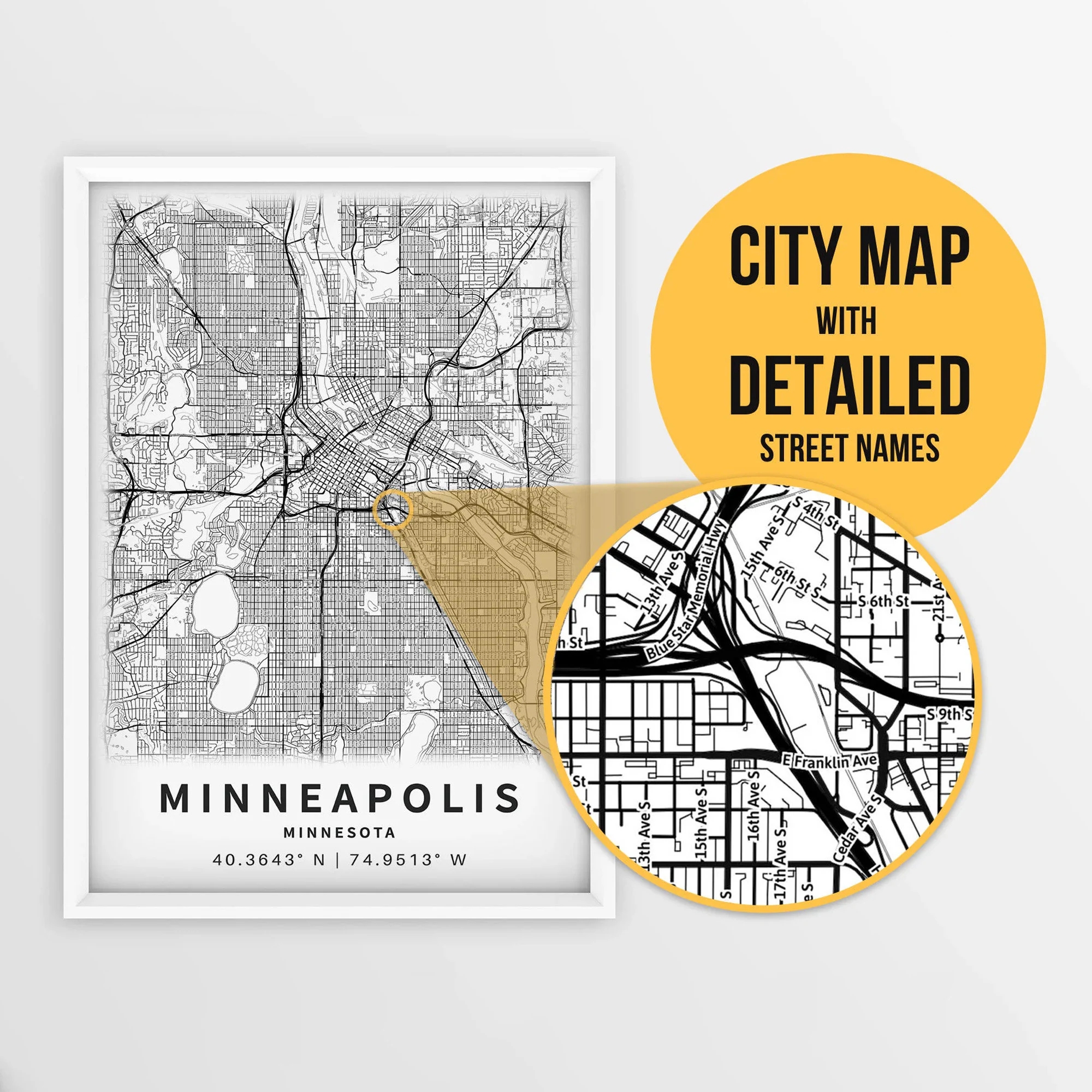 Minneapolis City Map Printable