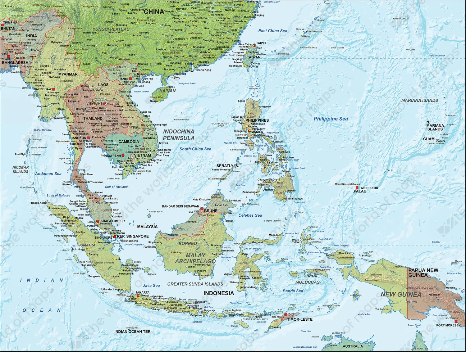 Southeast Asia Country Map Printable Southeast Asia Country Map Printable