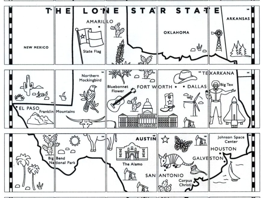 Printable Map Of Texas For Kids With Cities To Color
