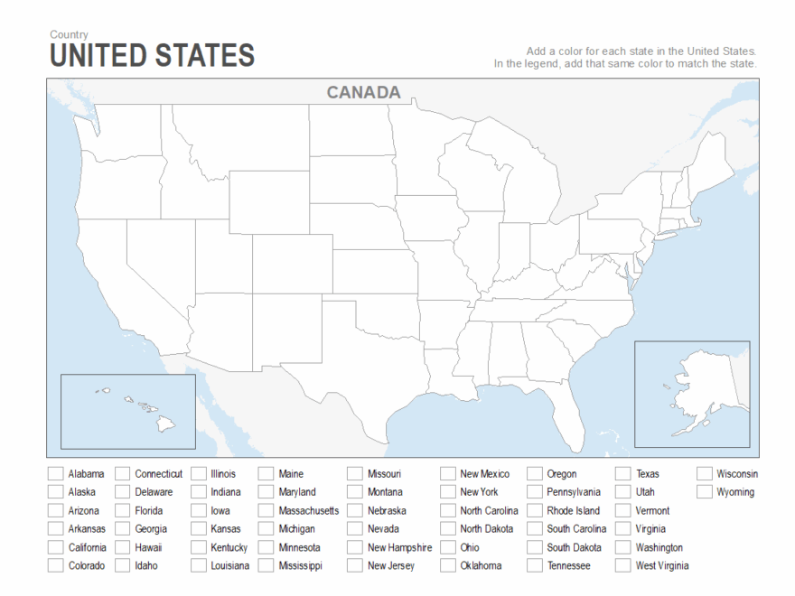 Printable Map Of The United States Sizes 4 9 Or 16 Sheets Of Paper Worksheets Library