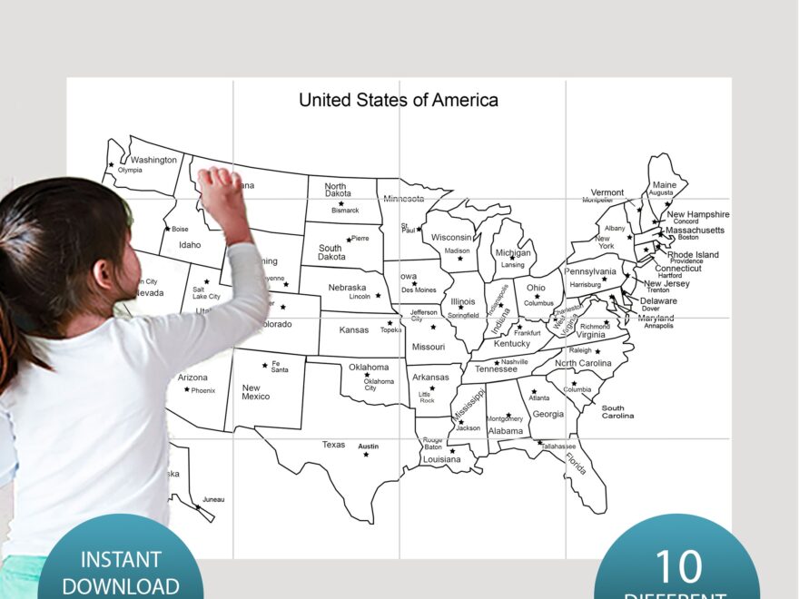 Printable Maps Of The United States Giant Coloring Maps