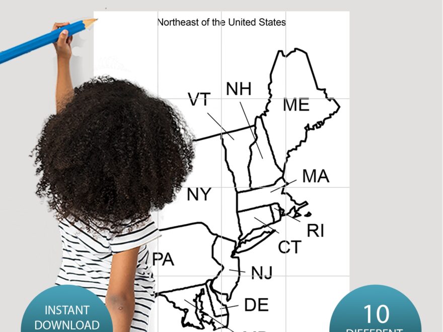 Printable Maps Of The United States Giant Coloring Maps