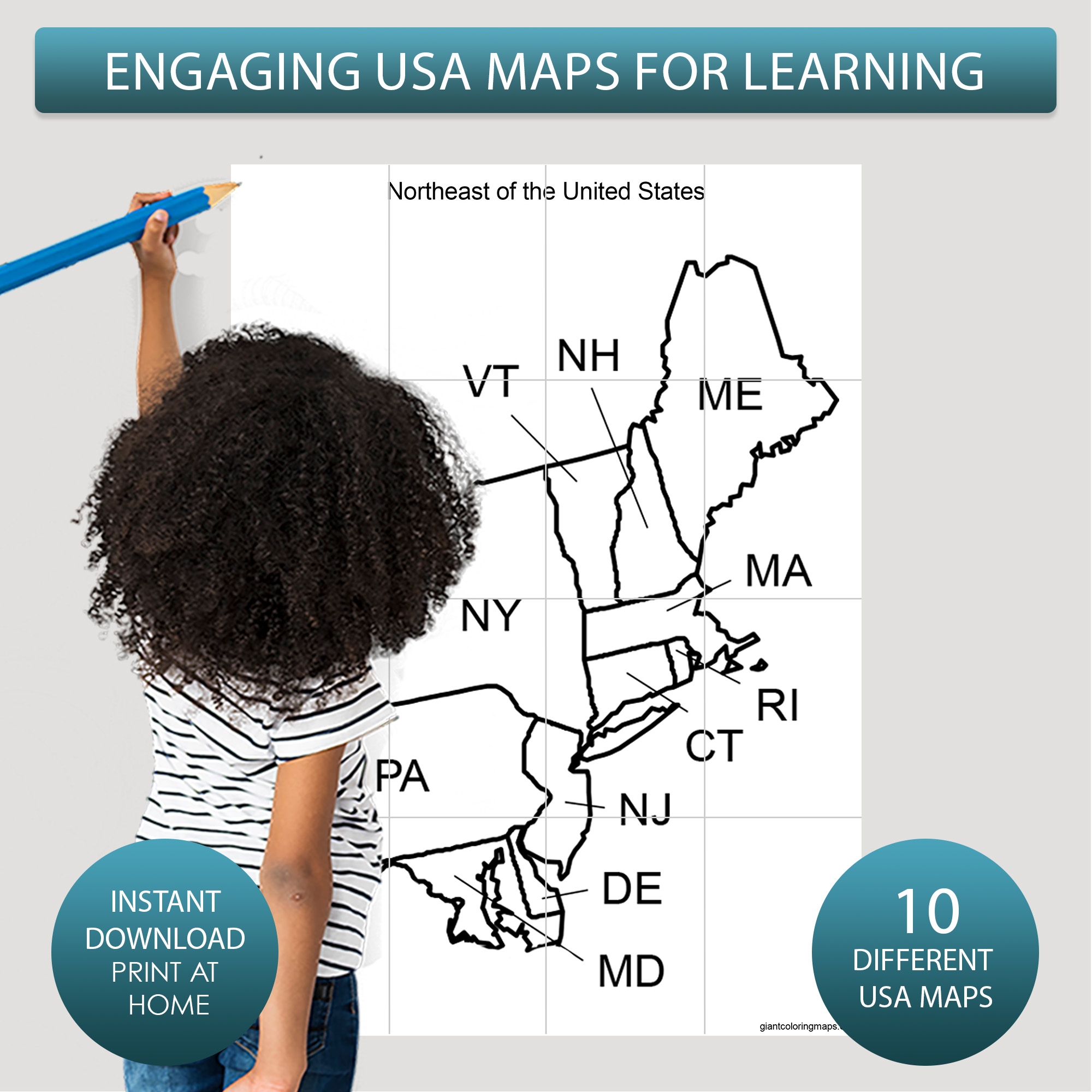 Printable Maps Of The United States Giant Coloring Maps Printable Maps Of The United States Giant Coloring Maps