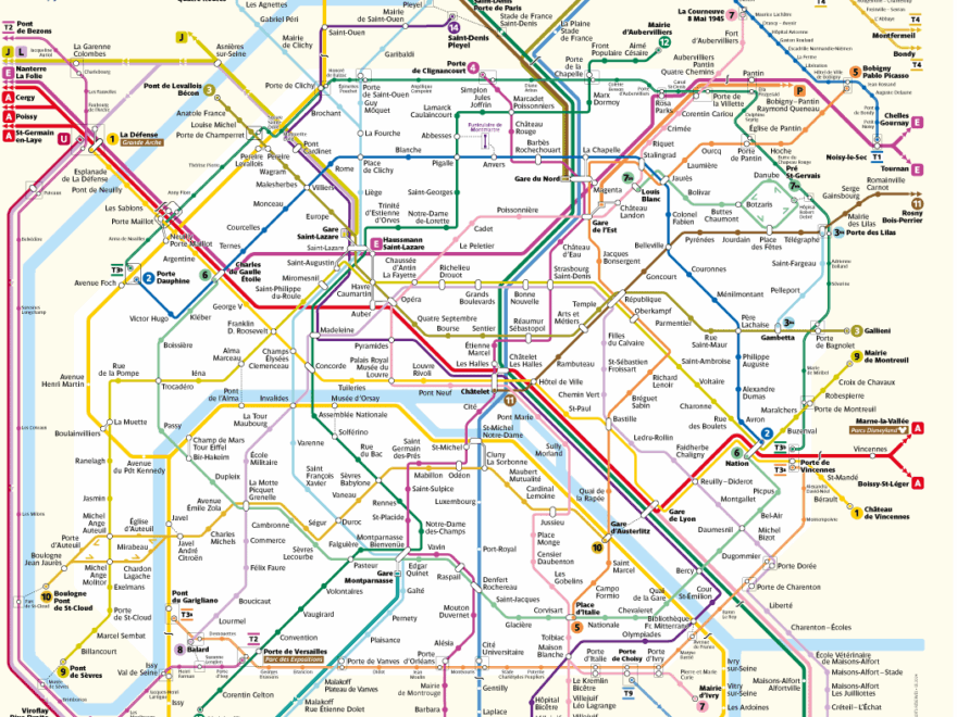 Printable Paris Metro Map Printable RER Metro Map