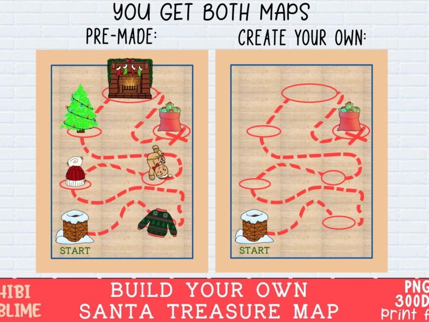 Printable Santa Treasure Map build Your Own Treasure Map