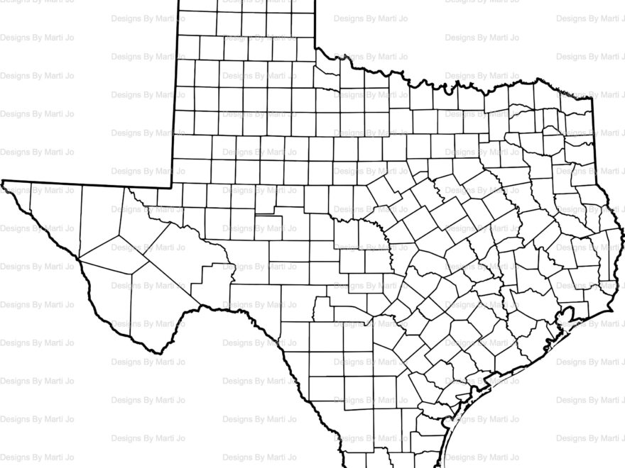Printable Texas Map Printable TX County Map Digital Download PDF MAP16 Etsy Canada