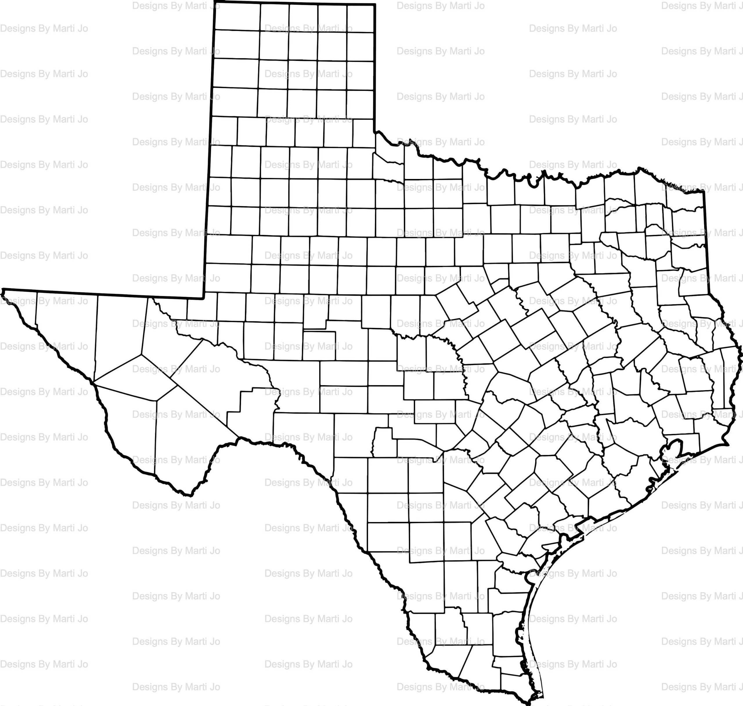 Printable Texas Map Printable TX County Map Digital Download PDF MAP16 Etsy Canada