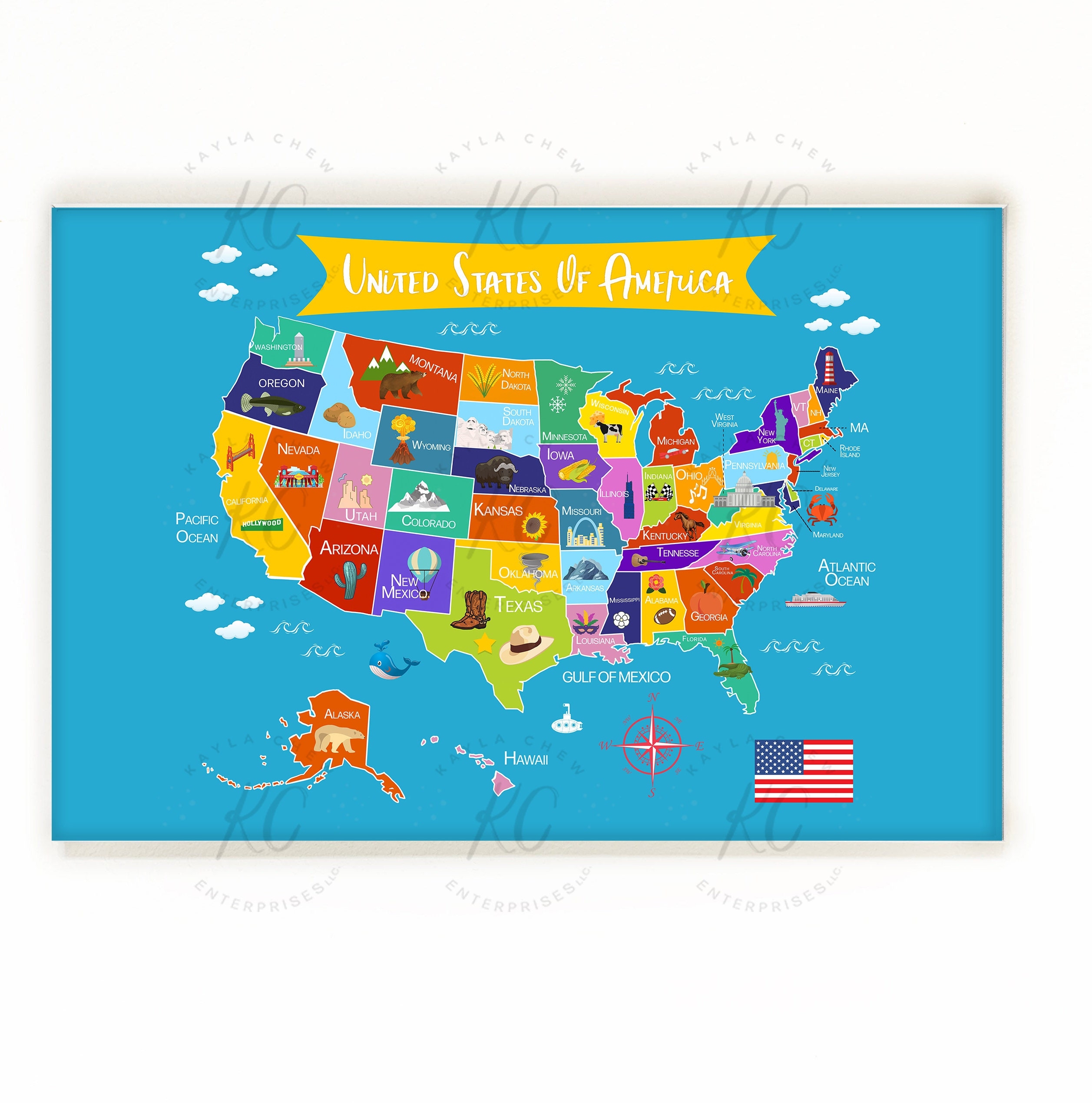 Printable North America Map Preschool