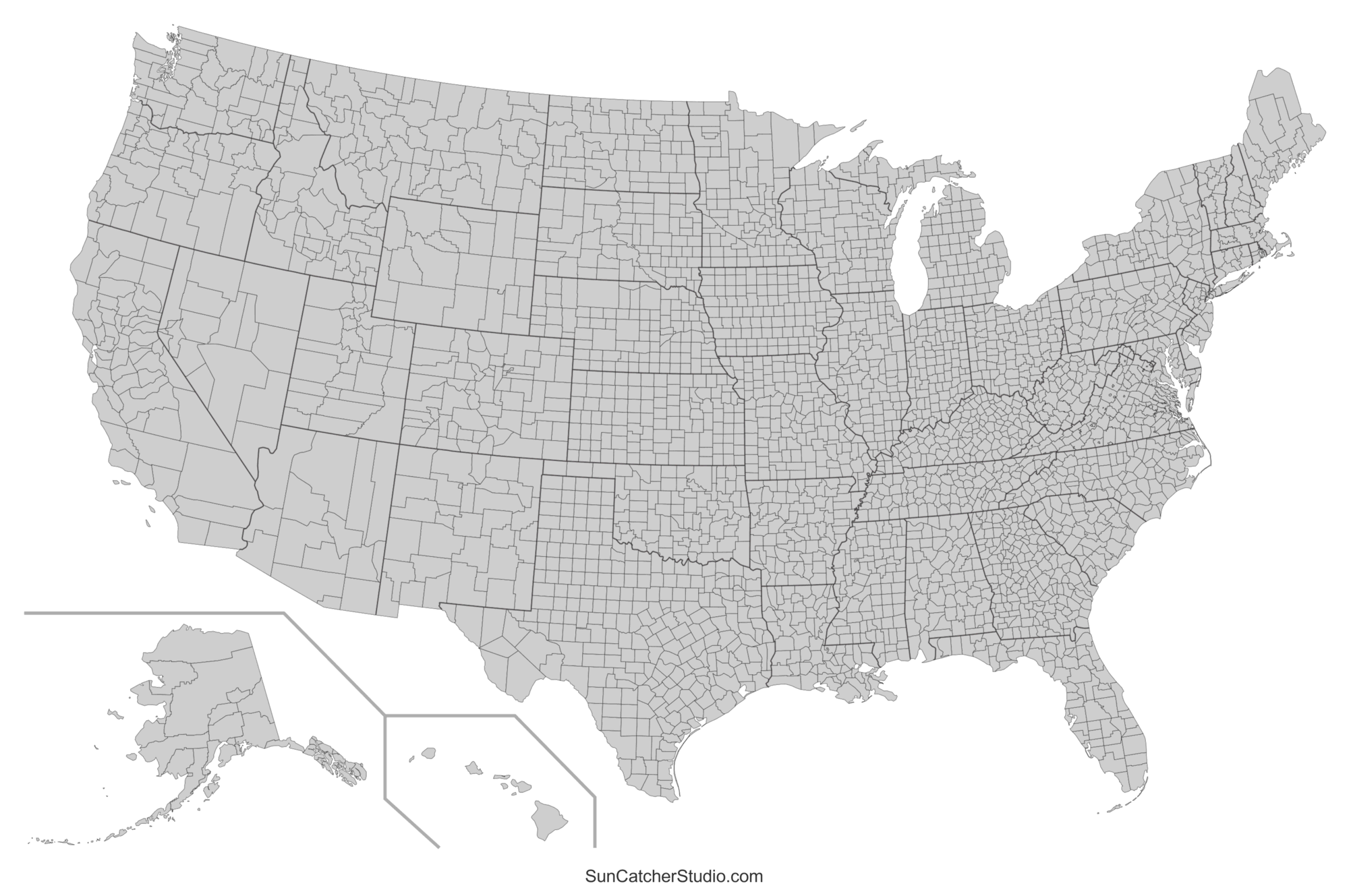 Blank Map Of Us States Printable