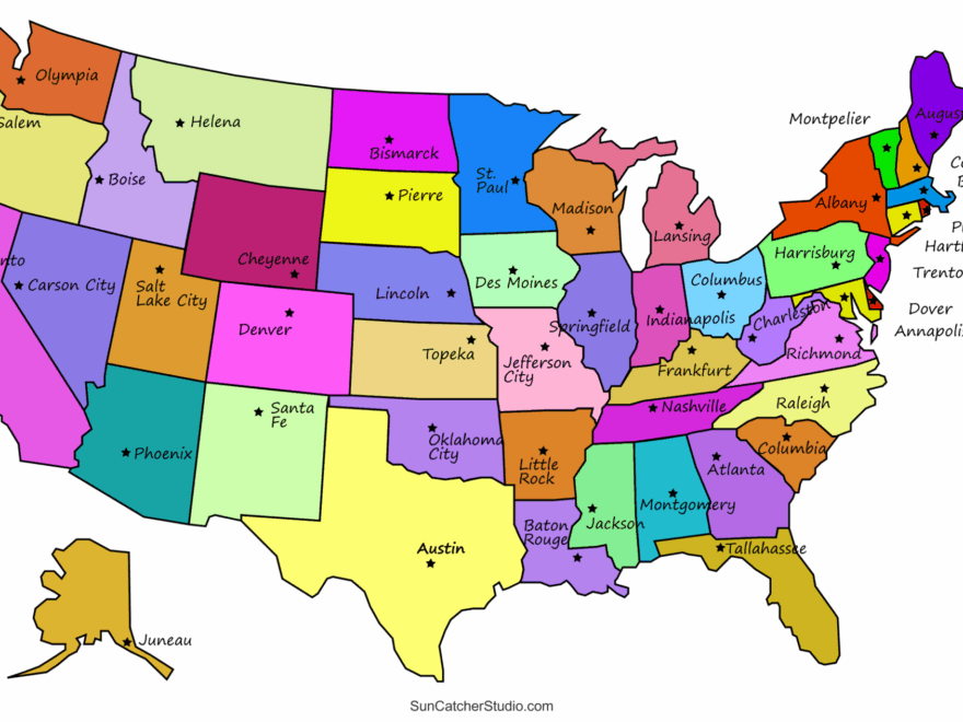 Printable US Maps With States USA United States America Free Printables Monograms Design Tools Patterns DIY Projects